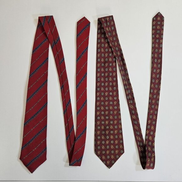 Equestrian Themed Silk Tie Lot of 2 Angeli CarIo Colorado Italy AOP W4 L57.5 - Picture 2 of 16